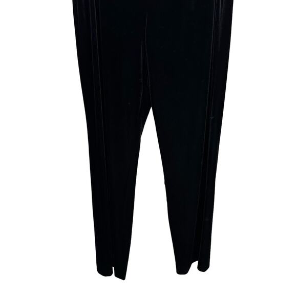 Alex Evenings Velvet Pants Black Straight Leg Zip Back Womens Size L Stretch - Picture 4 of 7